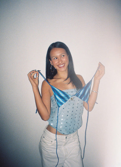 The Sapphire Reversible Bikini Top